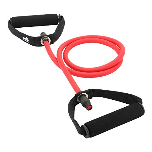 Reehut Single Resistance Band Exercise Tube With Handle, Door Anchor And Manual, For Resistance Training, Physical Therapy, Home Workouts, Fitness, Pilates, Boxing Strength Training - Red #TOP1