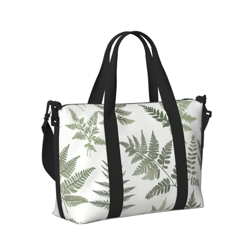 Travel Duffle Bag Ferns Leaves Pattern Weekender Overnight Bags Luggage Bag for Women Men Waterproof Sports Gym Bag Hand Bag with Shoulder Strap3