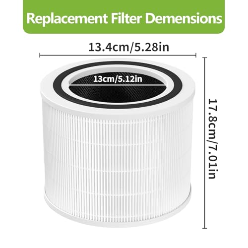 Image of 2 Pack Core 200S Replacement Filter Compatible with LEVOIT Core 200S and Core 200S-RF Smart WiFi Air Purifier, High-Efficiency 3-in-1 True H13 HEPA Activated Carbon Filter (White)