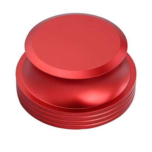 Vbestlife skiva skiva stabilisator Tocadiscos, hållbar aluminiumskiva viktklämma för L P vinyl metall skiva stabilisator, Röd