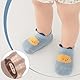 OUDQFCJ Stoppersocken Kinder Baby, 4 Paar ABS Atmungsaktiv Antirutschsocken Kinder, Krabbelsocken Baby Baumwolle, Jungen und Mädchen Crew Socken mit Tiere