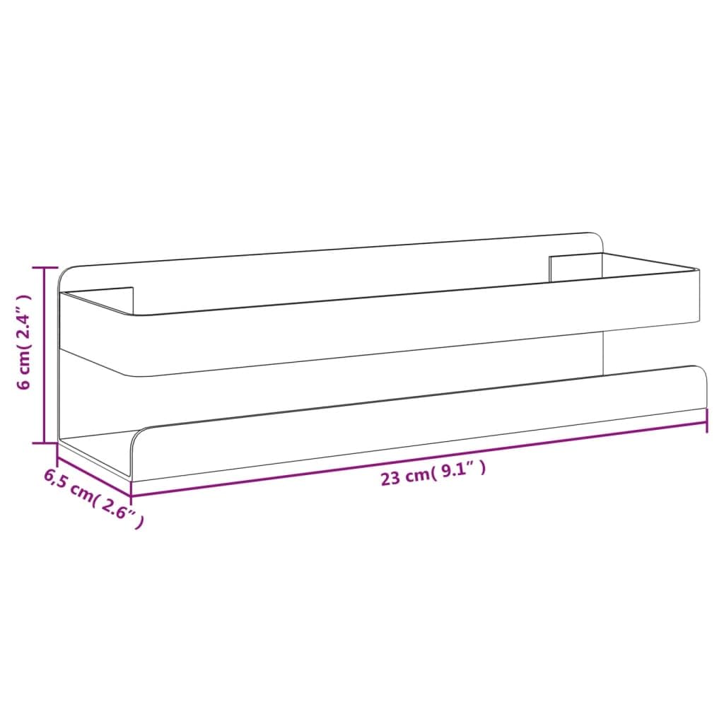 Półka prysznicowa, matowa czerń, 23 x 6,5 x 6 cm, stal nierdzewna 304, trwała i wszechstronna, z 2 możliwościami montażu, zapewnia więcej miejsca do przechowywania w łazience, kuchni