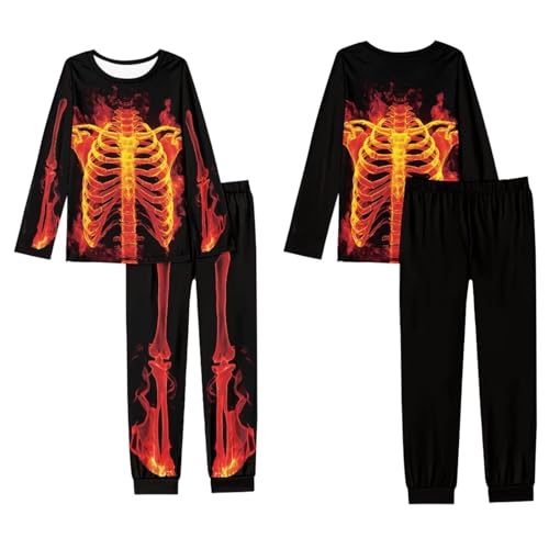 Matching Halloween Pajamas for Family Halloween Pj Top and Bottom Sleepwear with Pet Bandana Jammies with Pockets4