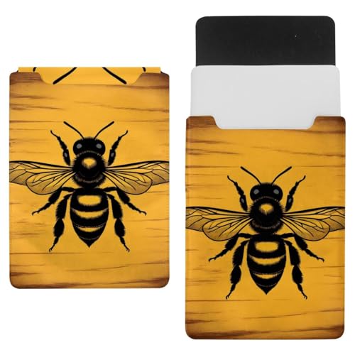 Housse en bois contre les chocs pour ordinateur portable jaune d'abeille