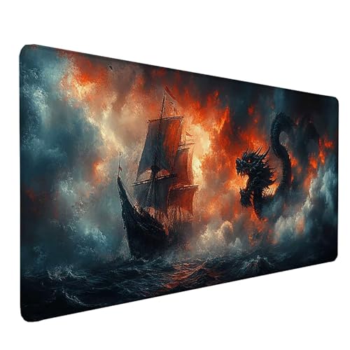 Tapis de souris XXL tapis souris noir imperméable bords cousus