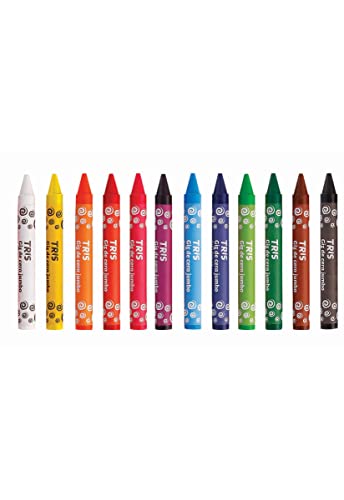 Giz Cera Jumbo, 12 Cores, Tris