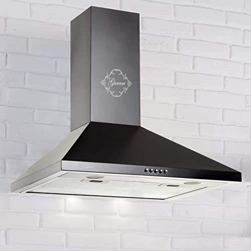 GURARI Wandhaube GCH 147 BL 5 N Dunstabzugshaube 50 cm Schwarz | Sehr Saugstark 1000 m³/h Motor | Wandmontage Abzugshaube Umluftbetrieb oder Abluftbetrieb Kaminhaube
