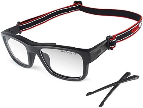 Runspeed Sports Basketball Goggles for Men with Adjustable Wrap Strap Safety Eyewear Glasses for Football Volleyball Badminton Soccer Outdoor Sports (Black)
