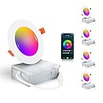 [4 Pack] CLOUDY BAY 4inch Smart Wifi LED Recessed Lights,RGBCW Color Changing Recessed Lighting,Compatible with Alexa and Google Home Assistant,No Hub Required,10W 2700K-6500K,CRI90+ WET Location