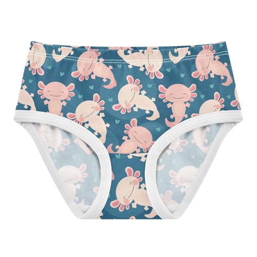 Little Girls' Soft Cotton Underwear Kids Breathable Comfort Cute Axolotl Panties Briefs Toddler Undies