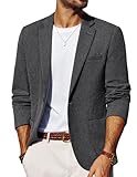 Casual Fit PJ PAUL JONES Sakko Herren EIN Knopf mit Reverskragen Regular Fit Anzugjacke Anthrazitgrau M