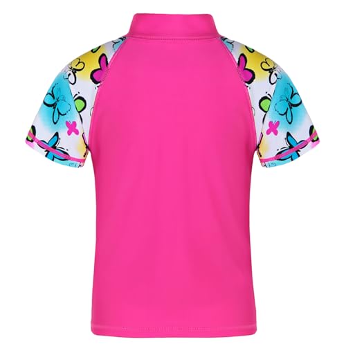 Image of TFJH E Girls Short Sleeve Swimsuit Two Piece Swimwear UPF 50+ UV 3-12 Years