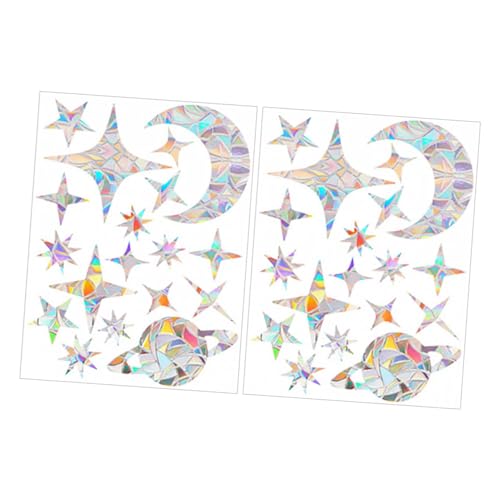 VALICLUD 2 Hojas Pegatinas Estáticas para Ventanas Decoración de Vidrio con Prismas Protección contra Colisiones de Aves para Cocina y Salón sin Adhesivo