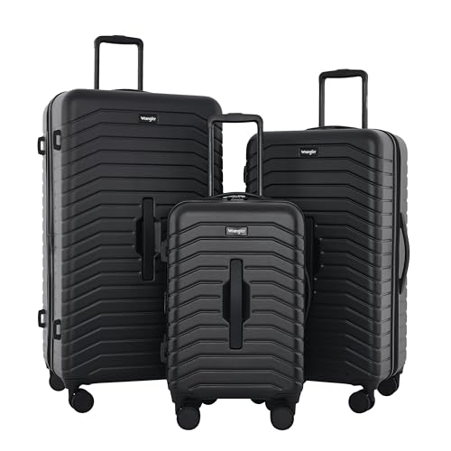 Image of Wrangler Trunk Spinner Suitcase Set, Black, 3 Luggage Set