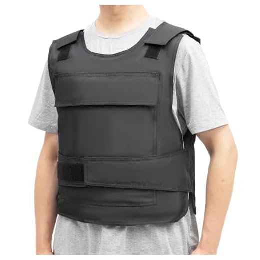ROMYIX Gilet Anti Couteau Gilet Anti-Poignard, Veste de Protection Sécurité Gilet Pare-Balles Tactique d'Épaule/Ceinture Réglables, avec Gants + Sac de Rangement