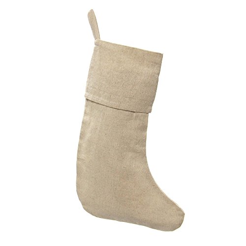 Homeford Lined Linen Plain Christmas Stocking, 15-inch, 1-count, Natural