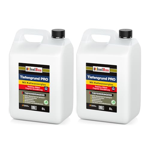 Isolbau Tiefengrund PRO Grundierlösung - 10 L Reaktive Silikat-Polymer-Grundierung mit