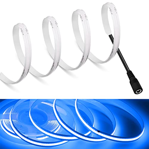 Image of MDee】COB LED Strip Lights Blue 8.2ft /2.5m DC Powered DC12V Flexible LED Tape Lights with DC Connector CRI 90+ 800LM /m 320LEDs /m for Indoor and Outdoor Decor(Blue8.2ft /2.5m)