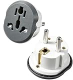 2 PCS Adaptador de Viaje Universal a EU Adaptador Enchufe de Mundo a Europa