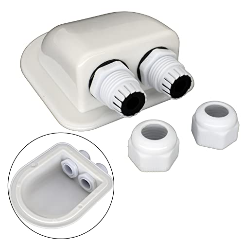 AUTOXBERT IP68 Weatherproof Solar Cable Entry Gland Solar Panel Wire Box RV Roof Top Junction Box Solar Double Cable Through Entry Housing for RV Marine Boat Caravan Campervan Travel Camper Van - Thumbnail 4