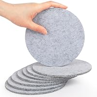 SOSMAR 8 Stück Filzuntersetzer Filzunterlage für Töpfe, Gläser, Teller und Vasen - Rund Ø 15cm x 5mm Untersetzer Filz Tischschoner Tischuntersetzer (Hellgrau)