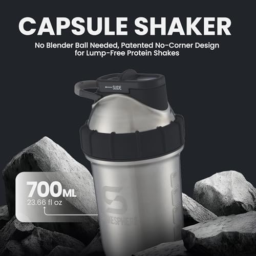 Shaker de protéines en acier inoxydable 680g gourde isotherme