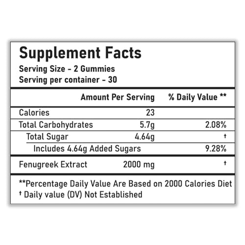 RANKAZ Fenugreek Gummies 2000 mg Fenugreek Supplement from Fenugreek Seeds Lactation Support, Extra Strength, Good Health & Well-Being, Non-GMO & Gluten Free 60 Gummies