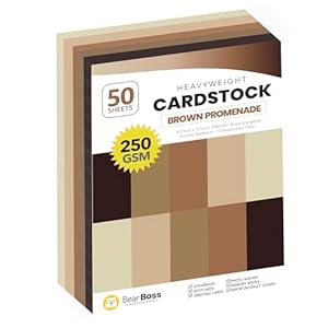 Brown Cardstock Paper 8.5×11 50 Sheets, Heavyweight 92lb Cover for Crafts DIY Cards Making