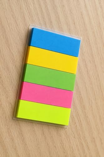Image of Writable Transparent Sticky Tabs - 5 Color Repositionable Page Markers & Book Flags for Documents, Reports, Planners, Office and School Supplies 2 Pack (4)