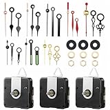 3 meccanismi di ricambio per orologio, con 8 paia di lancette corte, batteria e movimento al quarzo, kit di riparazione include lancette per orologi fai da te (lunghezza totale dell'albero 16/20/23 mm