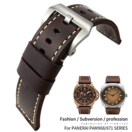 Sangle en bronze PAM00968 en cuir de vache pour montre 26 mm - 5