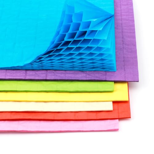 OTCRAFT Wabenpapierblöcke für 3D-Bastel- und Pop-Up-Karten; 30 Schichten, 2 cm Klebelinie, Wabenpapier-Pad, ideal für Bastelarbeiten, Kartenherstellung, Verzierungen (21,1 x 14,7）