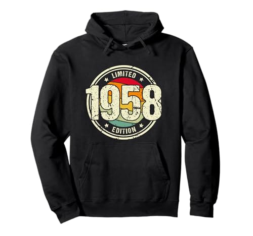 Retro 65 Años Nacido en 1958 Edición Limitada 65 Cumpleaños Sudadera con Capucha