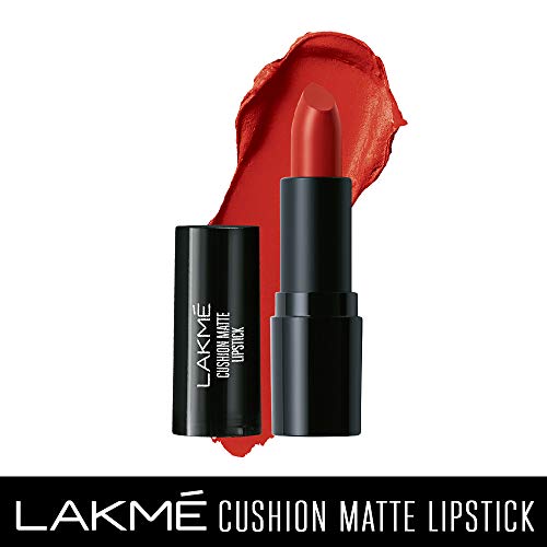 Image of Lakme Cushion Matte Lipstick, Red Rose, 4.5 g