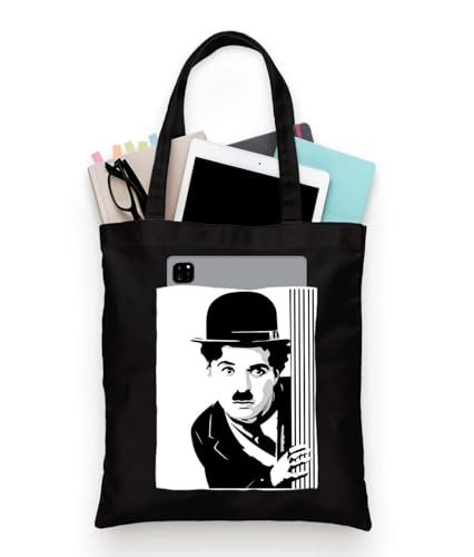 Image of ZORI Black Tote Bag With Pocket Printed Designed Canvas Tote Bags For Women large capacity,Tote bag For Shopping, College, Travel, More Canvas Handbag For Unisex Bag