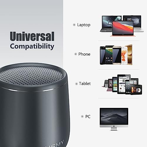 Insmy Small Bluetooth Speaker, Waterproof Mini Portable Wireless Speaker, Punchy Bass Rich Audio Stereo Pairing, Handheld Pocket Size Built In Mic For Hiking Biking Gift Laptop Tablet (Gray) #TOP7