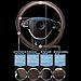 Gomass Car Steering Wheel Cover, Anti-Slip, Safety, Soft, Breathable, Heavy Duty, Thick, Full Surround, Sports Style (Black Brown)