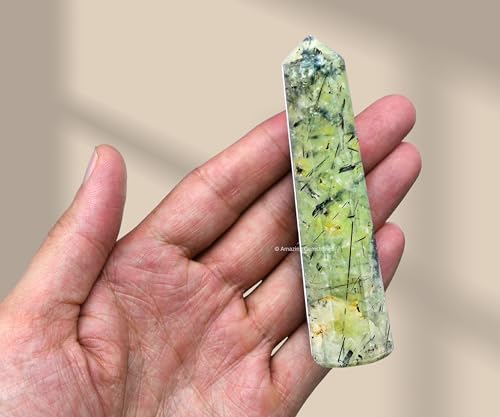 Image of Amazing Gemstone Prehnite Crystal Towers - Natural Healing Crystal Point Obelisk for Reiki Healing and Crystal Grid (3 inch to 4 inch INCH)