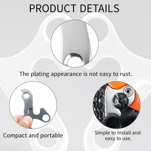 Vidsmow 2 PCS Aluminiumlegierungs Schaltauge MTB-Schaltauge, Silber, Kompatibel mit Rennrad, Trekking, Mountainbike, Ersatzteil für Hinterradmechanismus