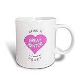 3dRose Work Of Heart-Pink-Good Mentoring Quote Two Tone Mug, 11 oz, Red