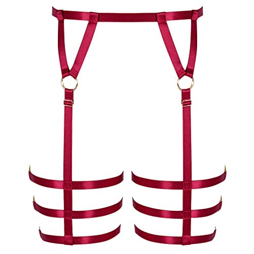 Las Mujeres Punk Liguero Correas del cinturón Correas del arnés de Pierna Correas de Las Ligas Medias de Cintura Alta Garter Cover