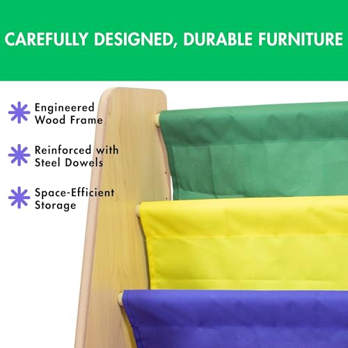 Image of Humble Crew Children's Bookcase Storage Rack with 4 Tiers, Children's Bookrack, Bookshelf, Primary
