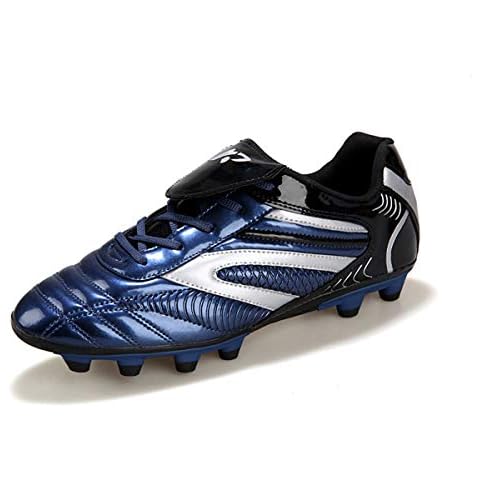 DoGeek Football Boots Junior Adults Soccer FG Football Trainers (The Size are Correct Now, Choose One Size Bigger Than You Need) Blue Cover