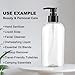 Empty Pump Bottles Dispenser 12.85oz/380ml, Refillable Clear BPA-Free Plastic Pump Bottle for Shampoo, Lotion, Soap and Massage Oil, 2 Pack