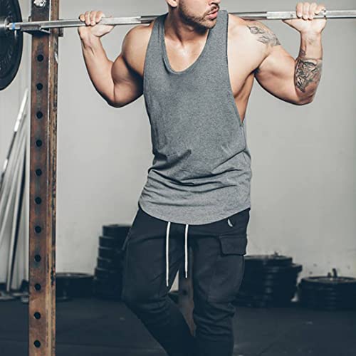 ZUEVI Men's Muscle Tank Tops Sleeveless Cut Off Shirts Bodybuilding Gym Workout Stringer T-Shirts4