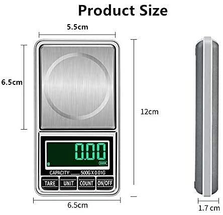Báscula digital de bolsillo portátil precisión 0.01g 500g miniatura 2