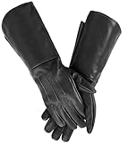 URBAN BUCK Renaissance Mittelalter-Handschuhe für Herren für Kostüm – ungefütterter Schafsleder, Schwertkämpfer, Steampunk, Cosplay, Handschuh, Schwarzes Mittelalter-Handschuh-Set, X-Large