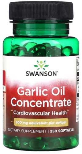 Swanson - Garlic Oil Concentrate, 500mg | Heart Health and Immune Support - 250 Softgels
