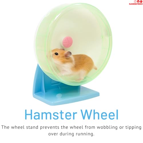 Image of SANSEFERO 6 inch Hamster Silent Spinner /Jogging Cum Exercise Wheel with Adjustable Stand for Hamster /Dwarf /Gerbil /Mice /Mouse (Random Colour)