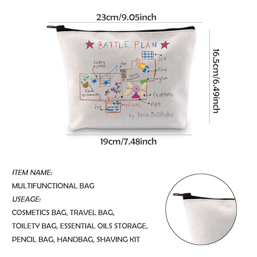 KUIYAI Funny 90s Movie Gift Alone At Home Movie Inspired Gift 90s Christmas Movie Party Makeup Zipper Pouch Bag (Battle Plan) - Image 2